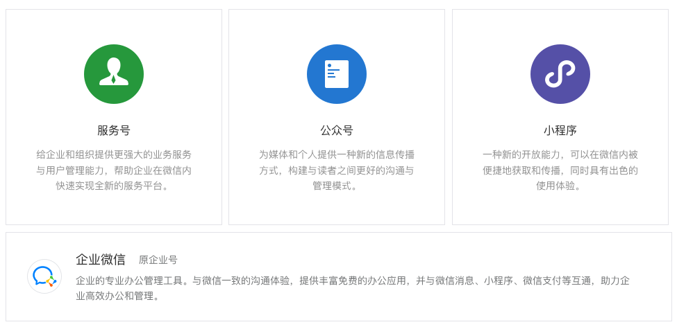 微信公眾號平台界面展示WeChat Public Account功能